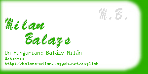 milan balazs business card